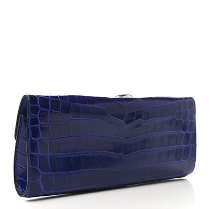 Hermes Shiny Niloticus Crocodile Egee Clutch Bleu Electrique 3 of 6