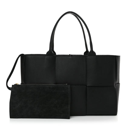 Bottega Veneta Grained Calfskin Maxi Intrecciato Arco Tote Black 3 of 12