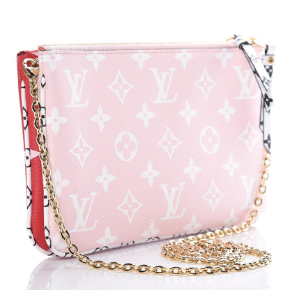 Louis Vuitton Monogram Giant Double Zip Pochette Rouge 3 of 10