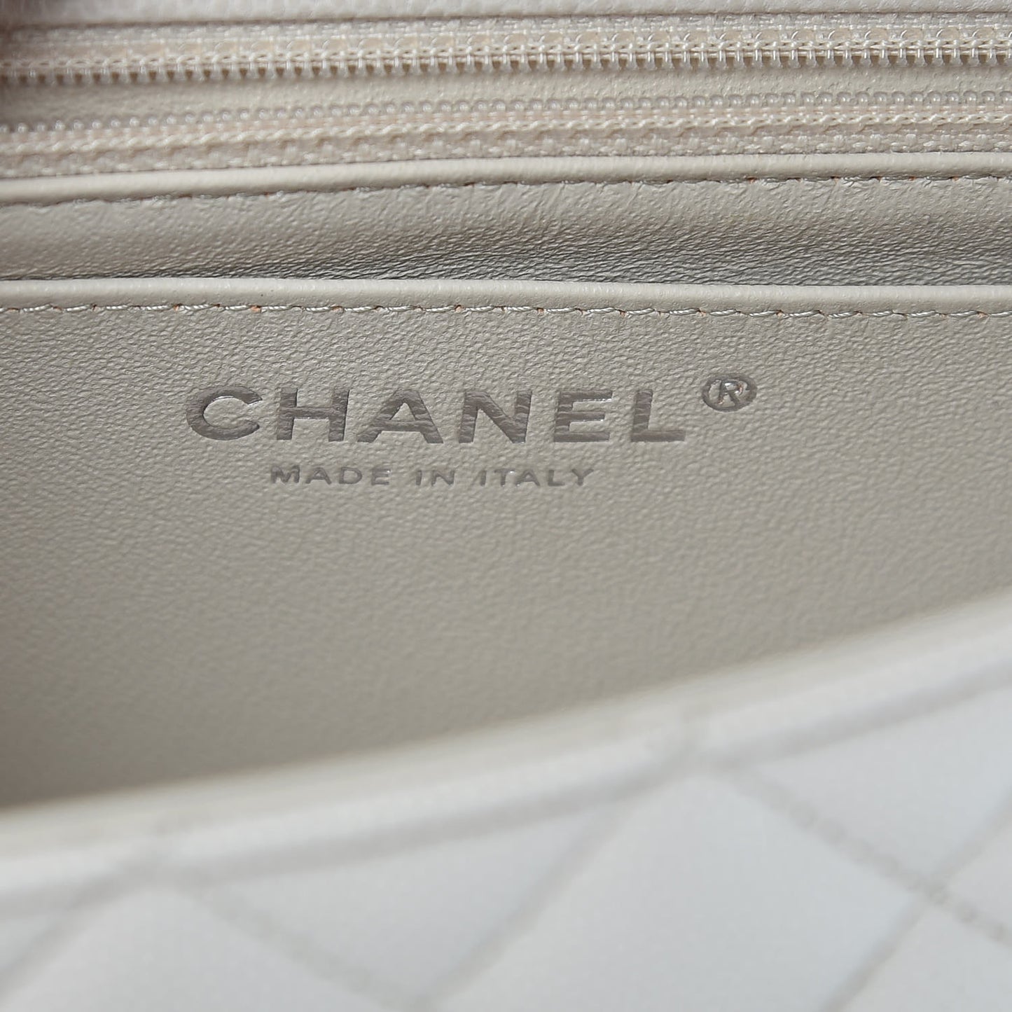 Caviar Quilted Mini Rectangular Flap Ivory