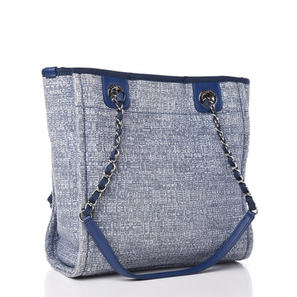 Chanel Woven Straw Raffia Mini Deauville Tote Blue 3 of 10