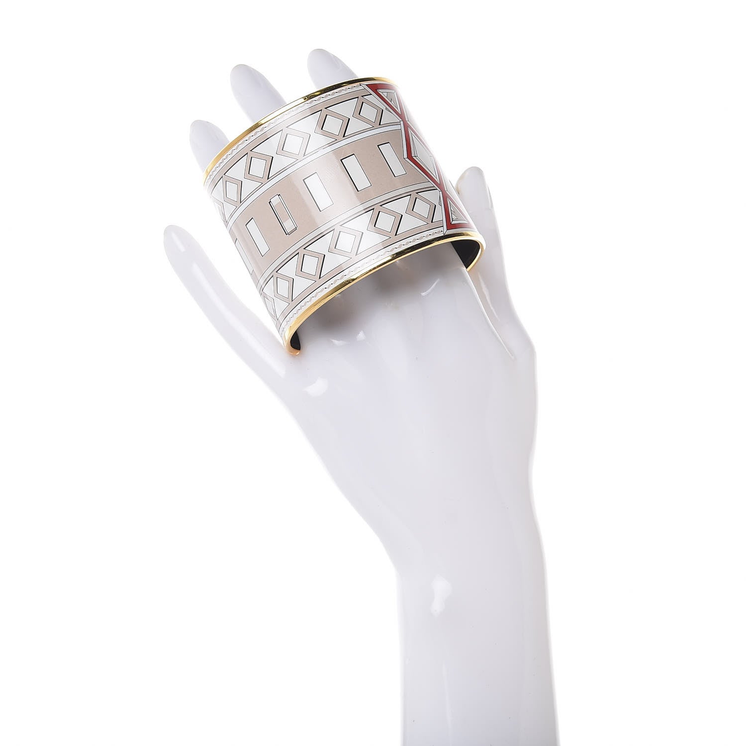Hermes Enamel Printed Mega Wide Colliers De Chien Bracelet 65 Toiles 2 of 5