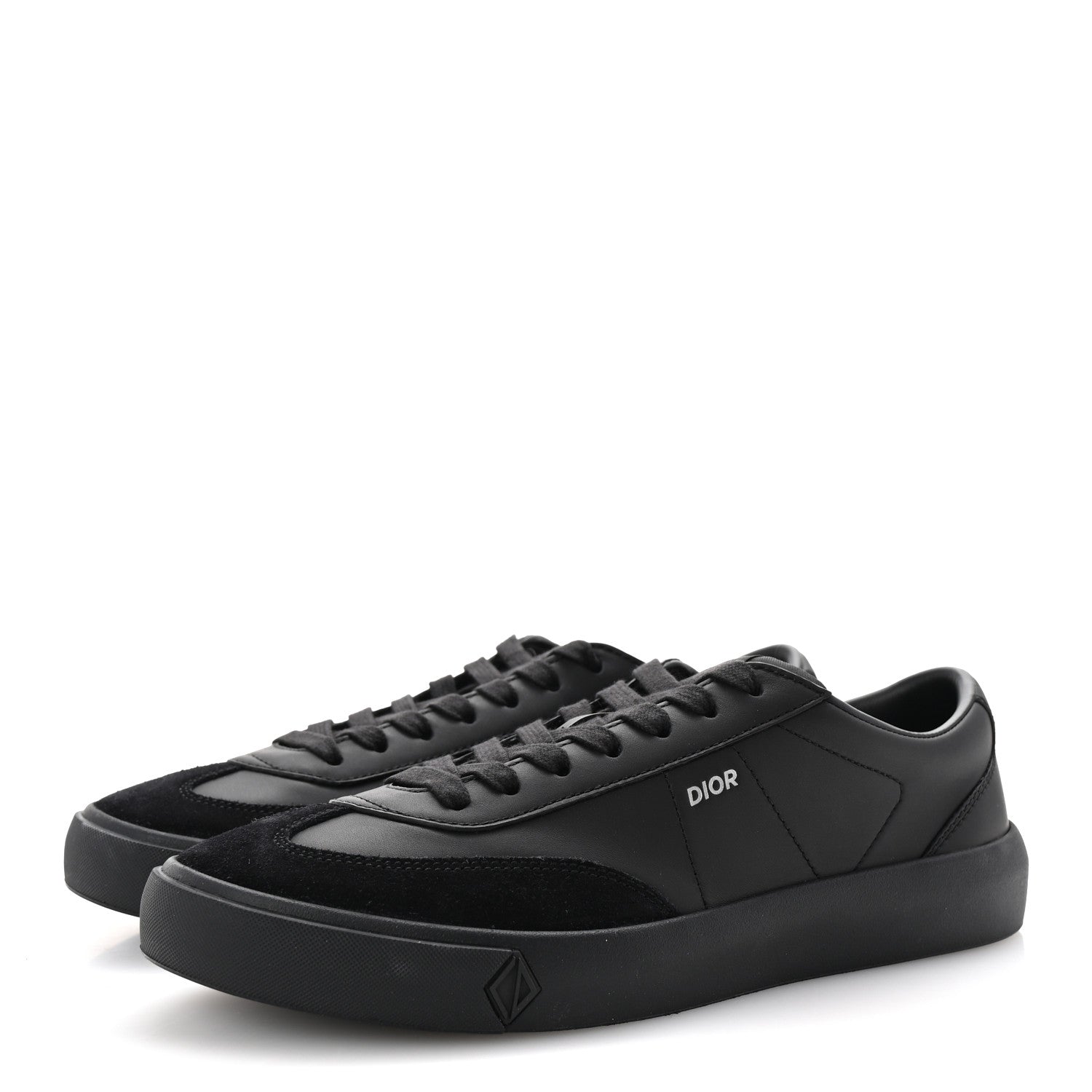Christian Dior Smooth Calfskin Suede Mens B101 Low Top Sneakers 42.5 Black 4 of 10