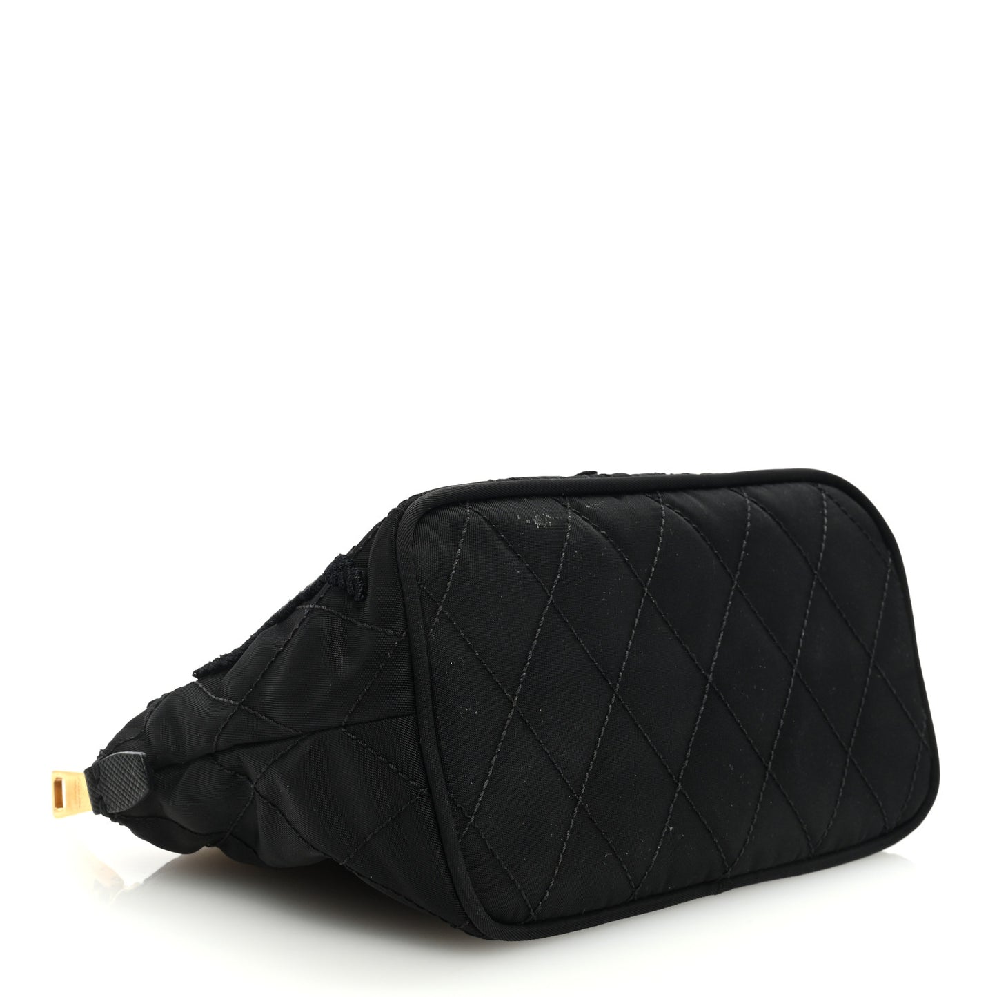 Tessuto Nylon Embroidered Wristlet Clutch Black