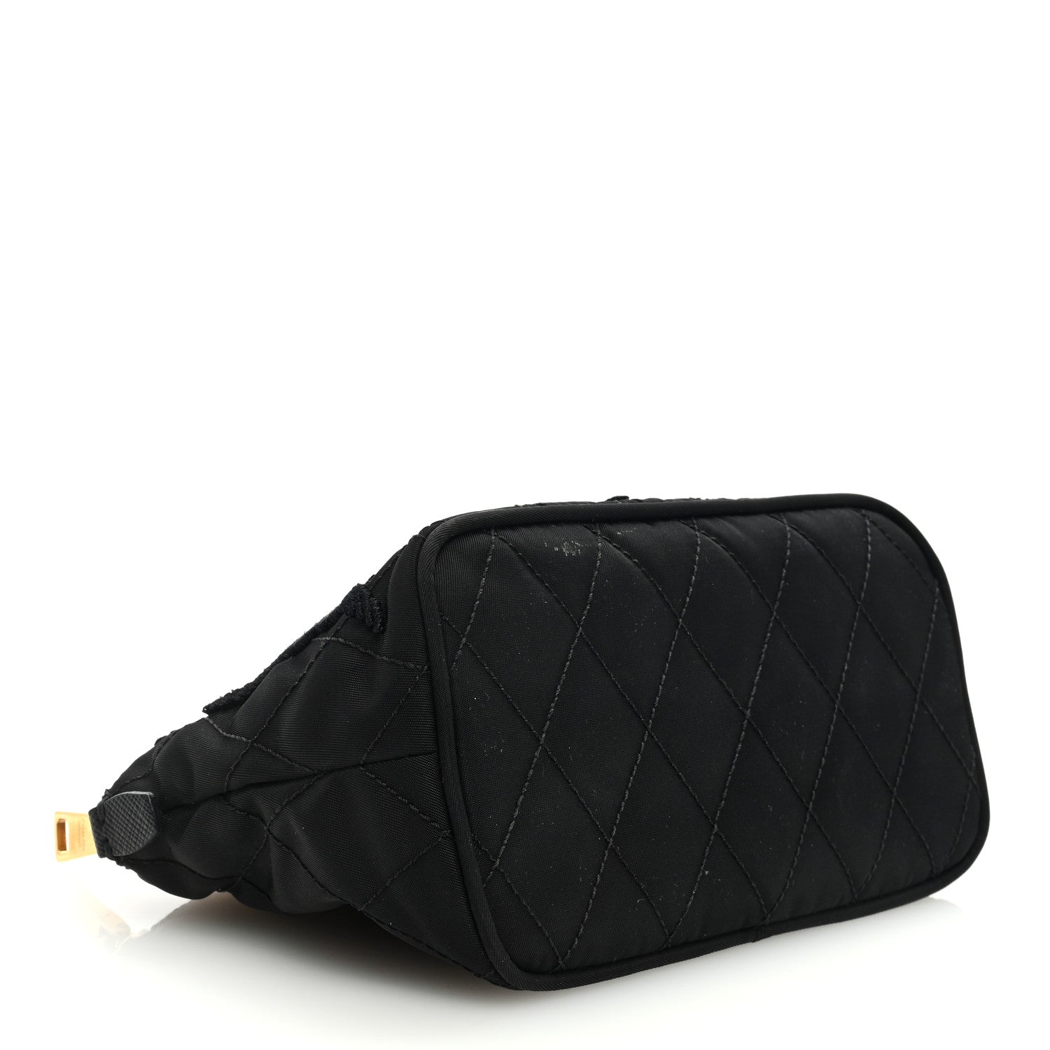Prada Tessuto Nylon Embroidered Wristlet Clutch Black 4 of 6