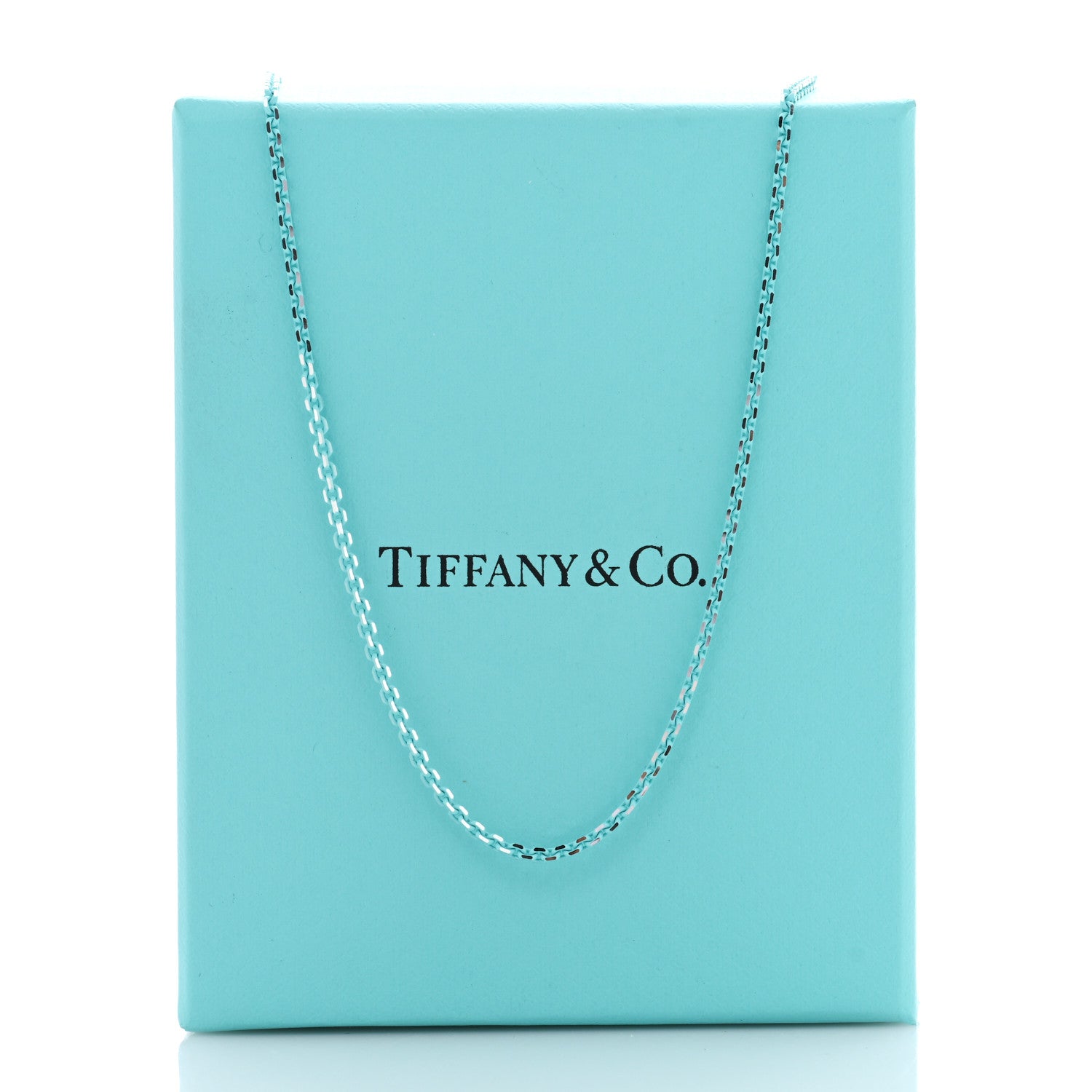 Tiffany Sterling Silver Enamel 1.75mm Chain Necklace 30" Blue 5 of 5