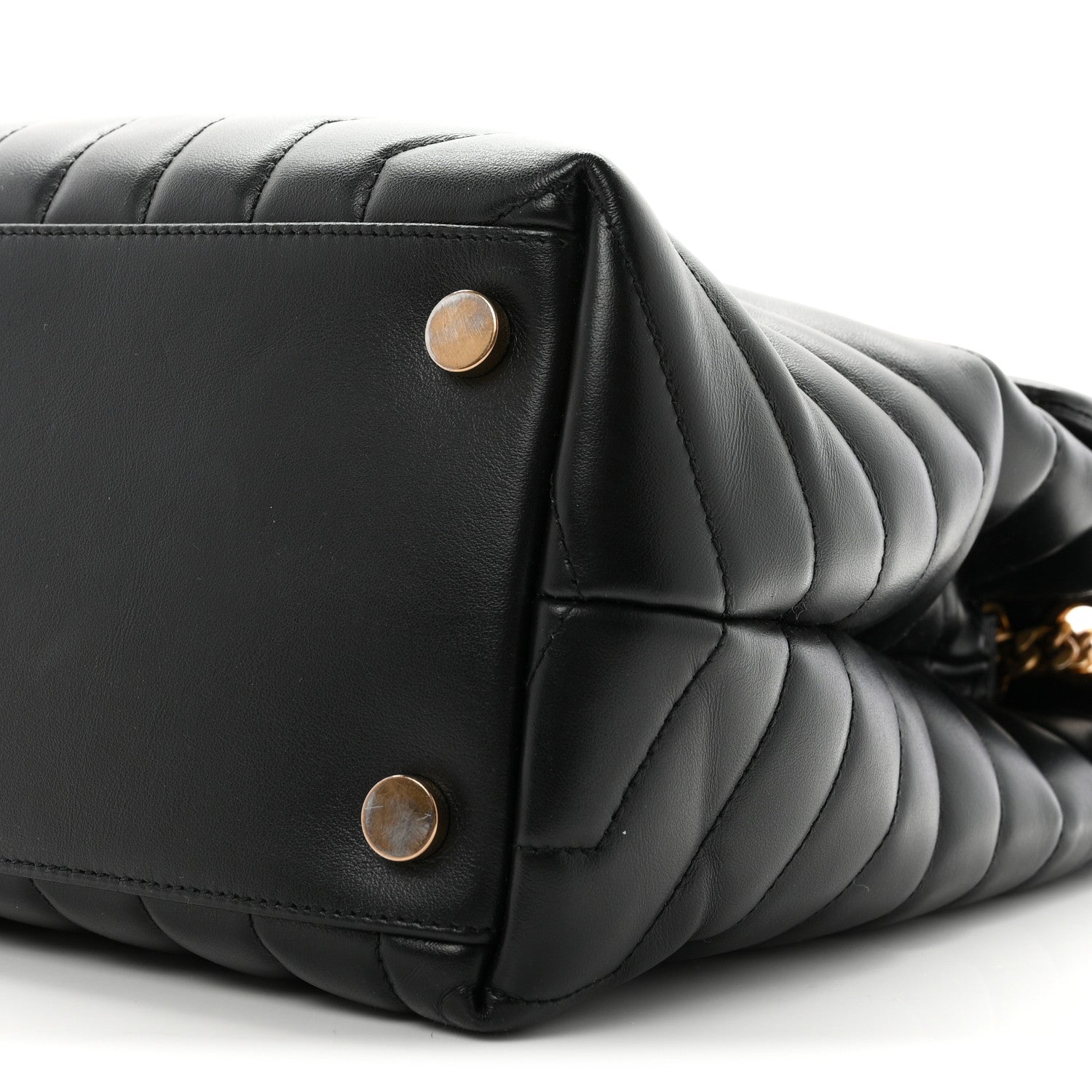 Saint Laurent Calfskin Y Quilted Monogram Large Loulou Chain Satchel Black 10 of 10