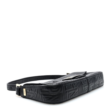 Fendi Nappa Logo Embossed Baguette Black 4 of 9