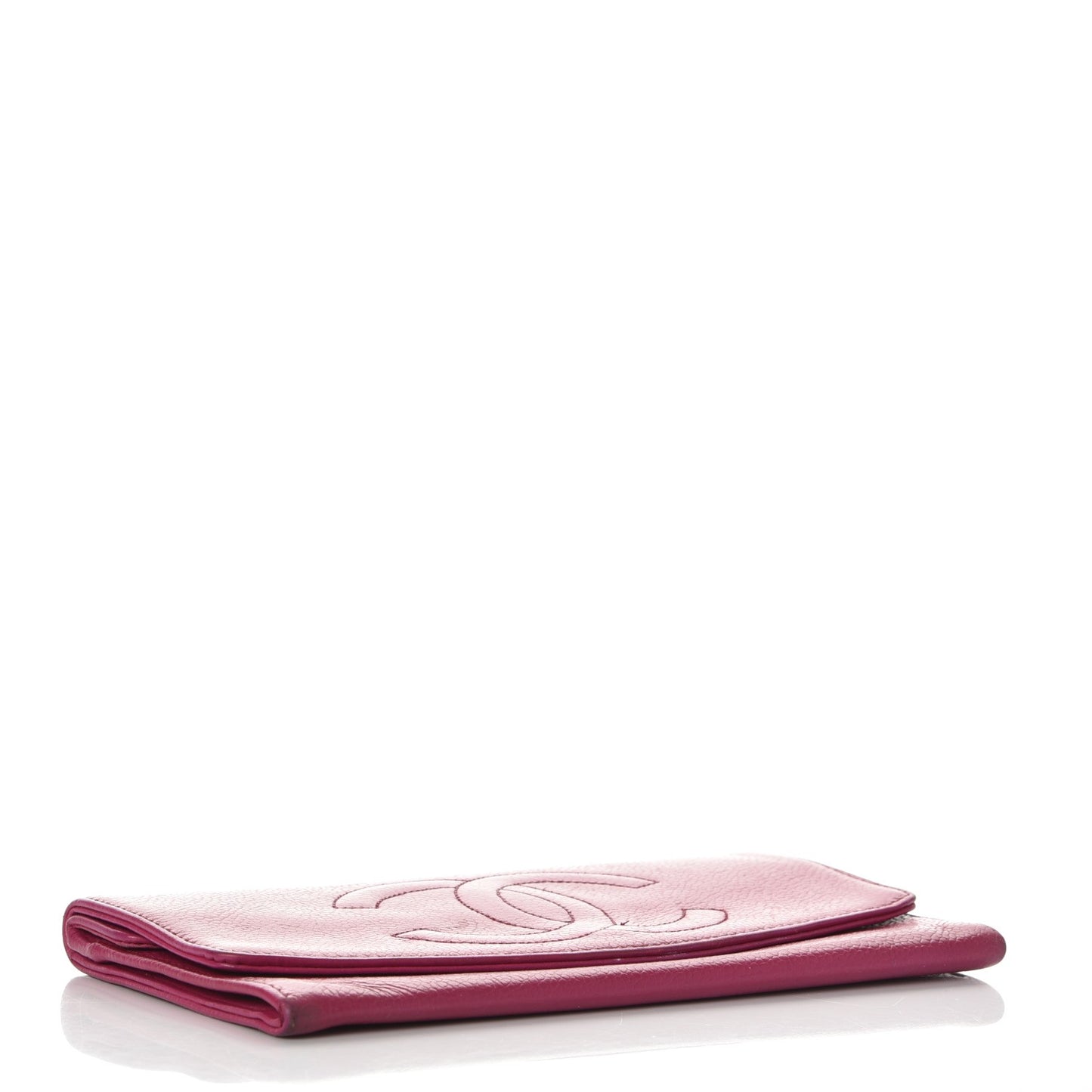 Caviar CC Flap Clutch Wallet Pink