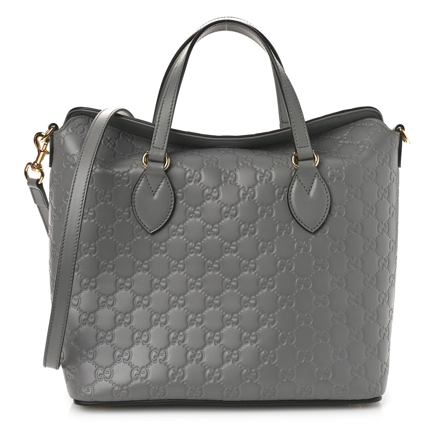 Gucci Guccissima Linea A Foldover Tote Storm Grey 1 of 9