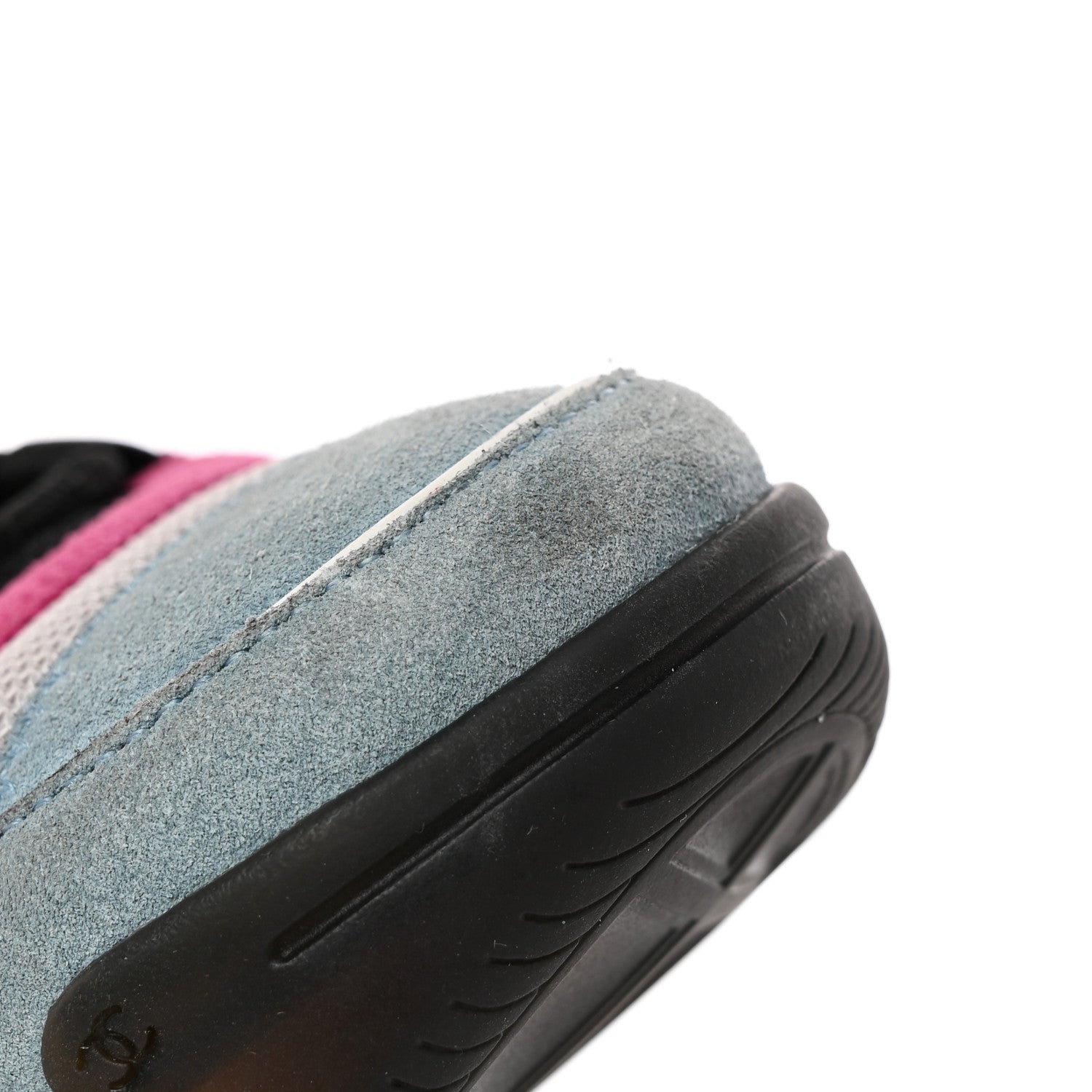 Chanel Fabric Suede CC Sneakers 37 Blue Beige Pink 21 of 21