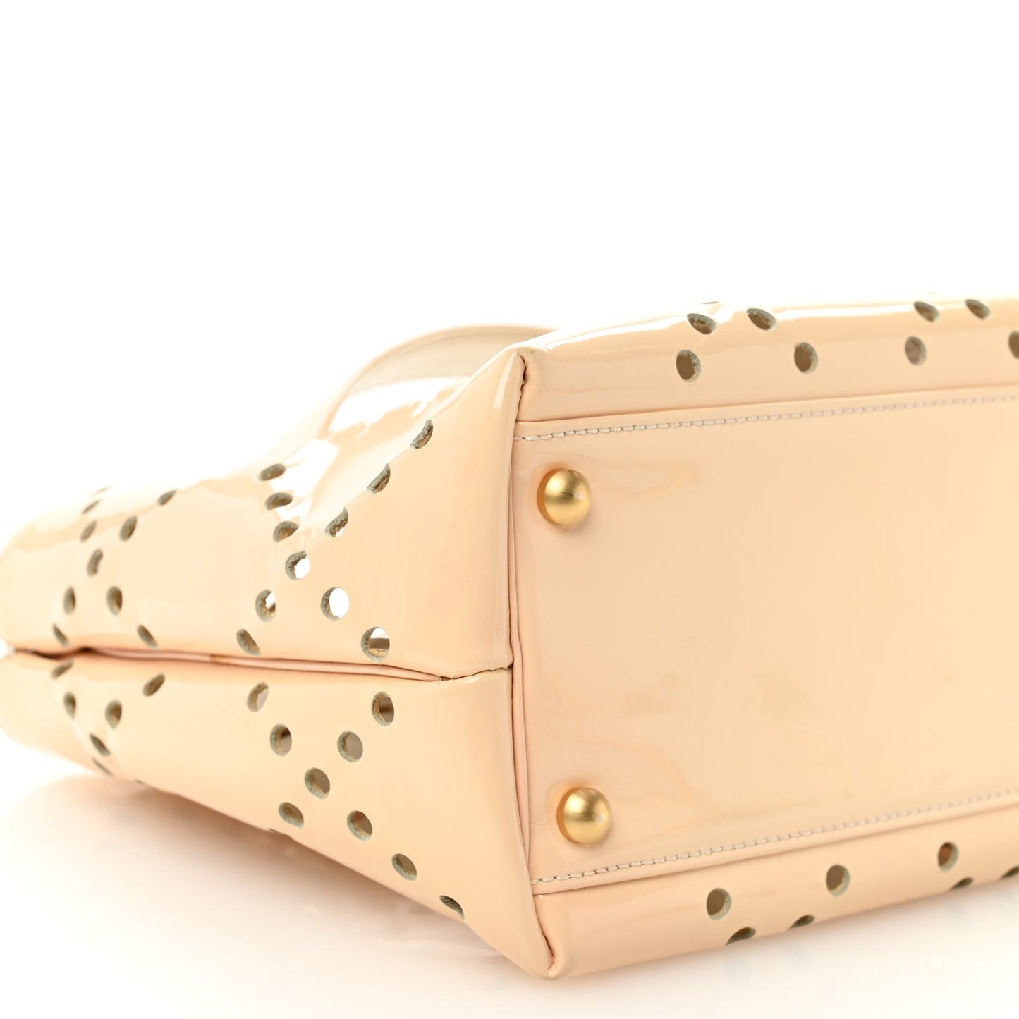 Patent Perforated CC Tote White