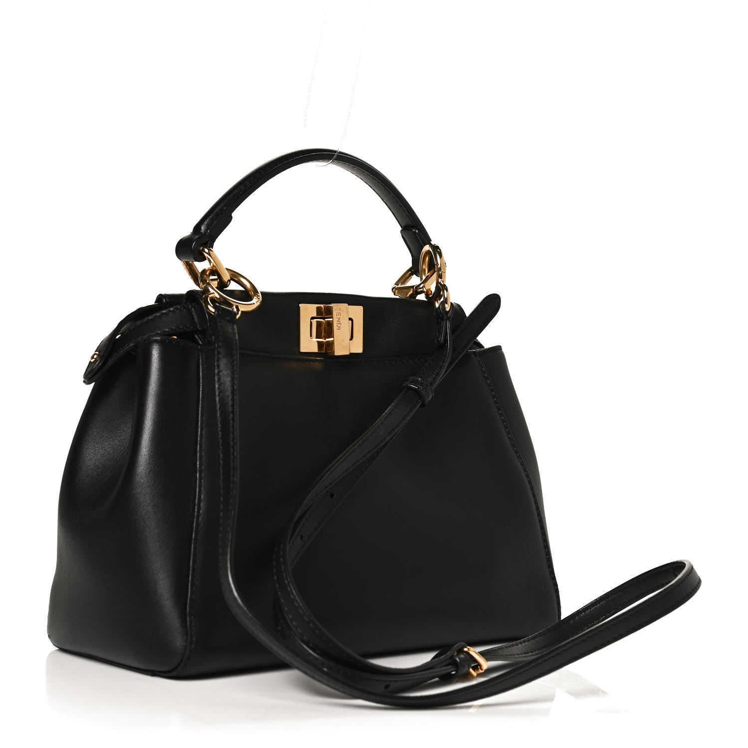 Fendi Nappa Mini Peekaboo Iconic Satchel Black 3 of 12