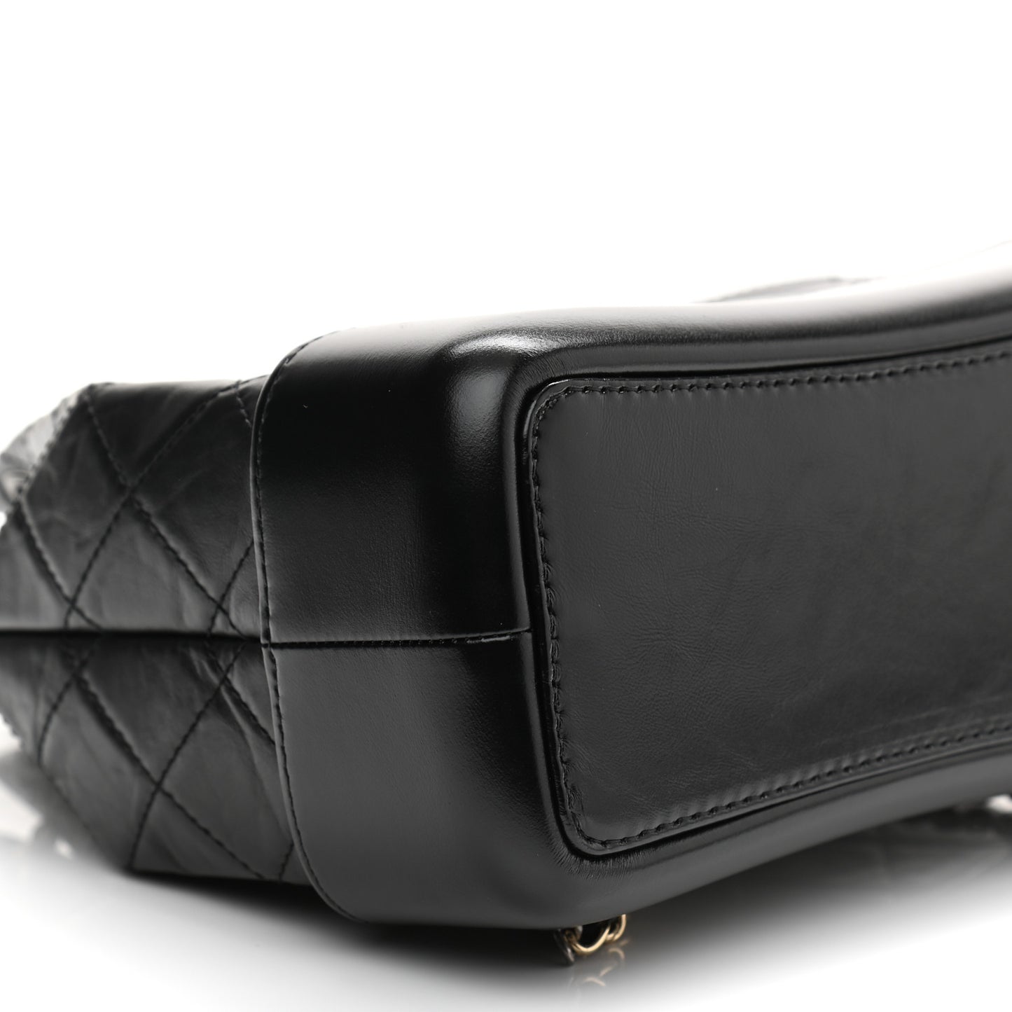 Aged Calfskin Quilted Small Gabrielle Backpack Black