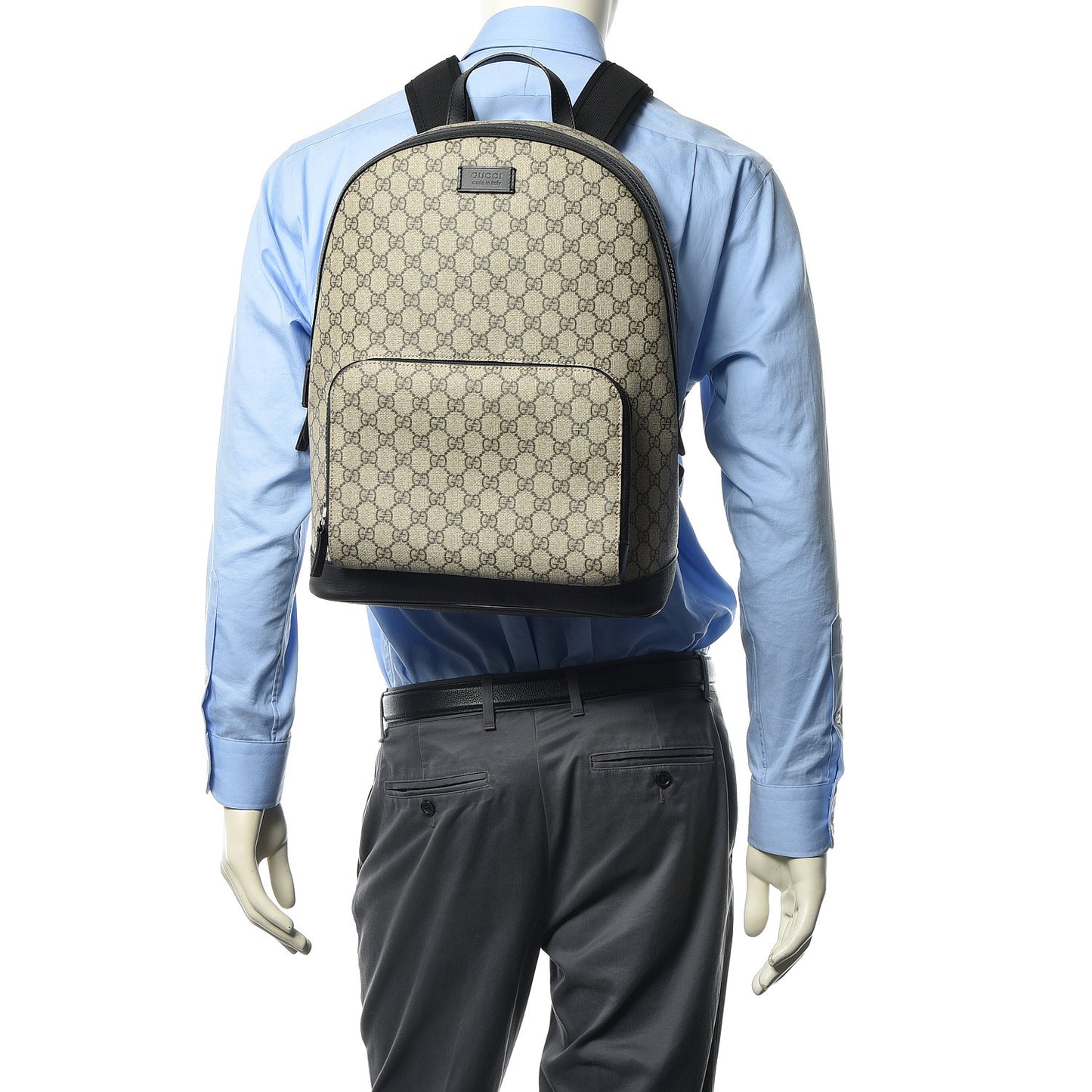 GG Supreme Monogram Medium Backpack Black