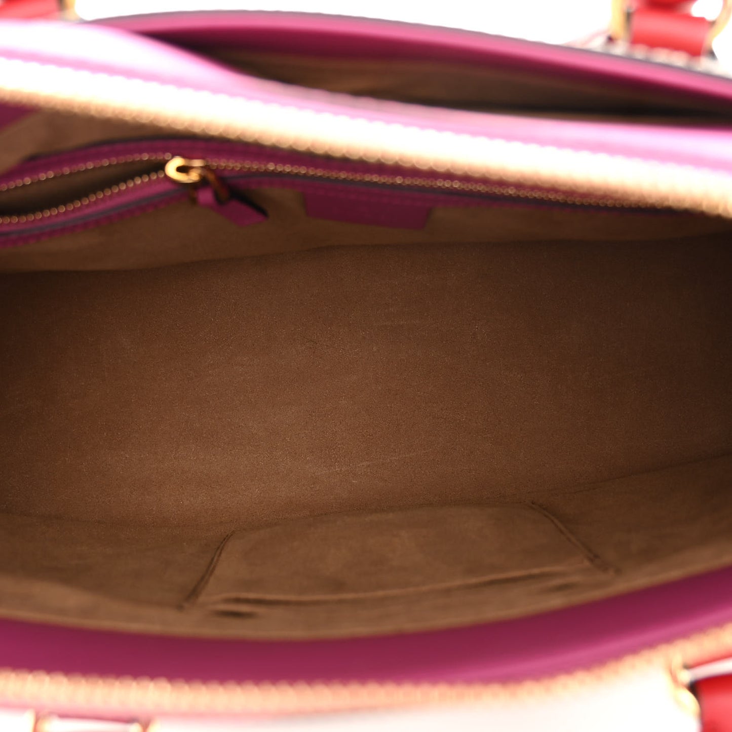 GG Supreme Monogram Moon Calfskin Small Zip Top Tote Beige Ebony Hibiscus Red New Rosette