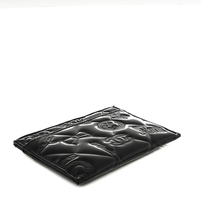 Chanel Patent Calfskin Lucky Symbols Card Holder Case Black 4 of 8