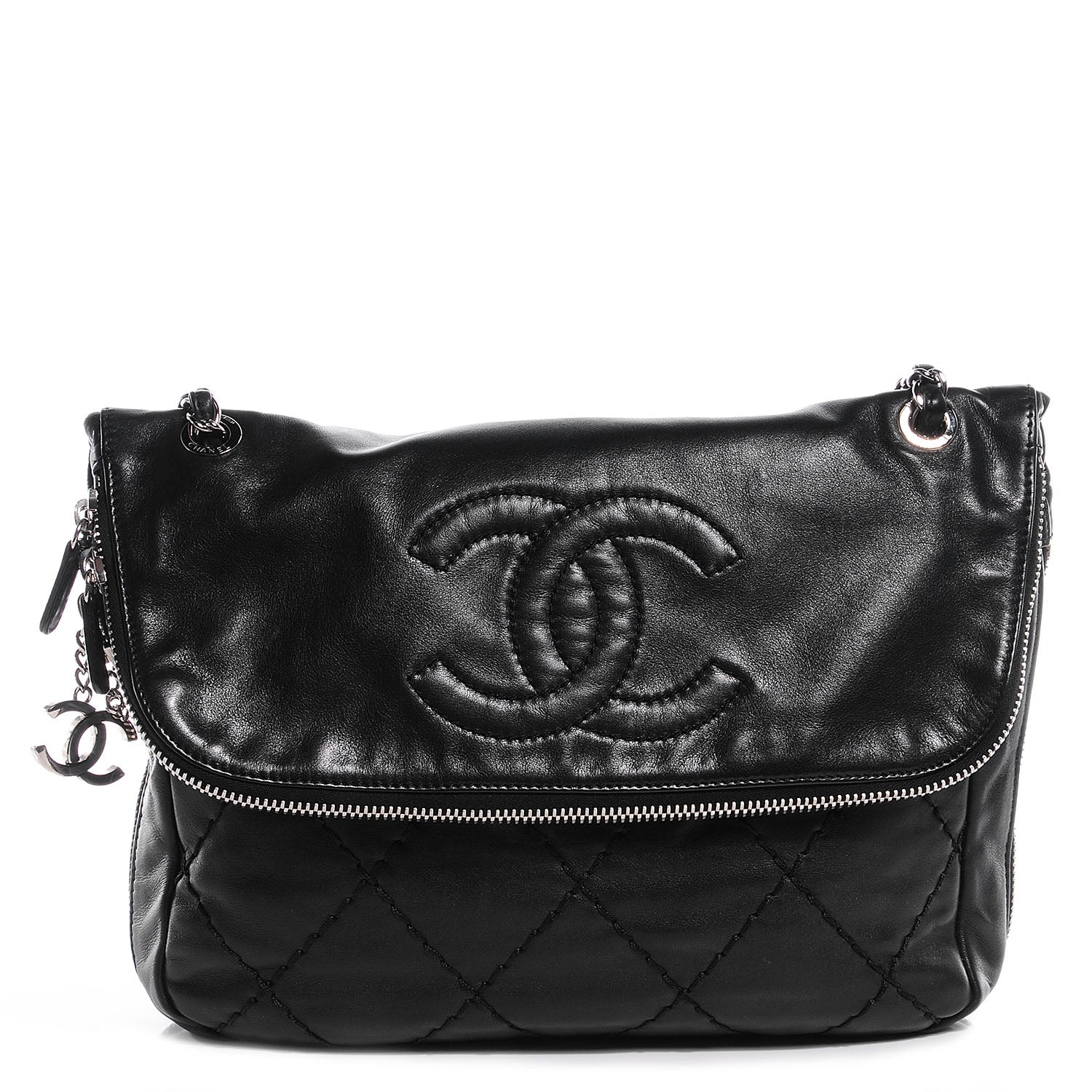 Chanel Calfskin Expandable Flap Black 1 of 7