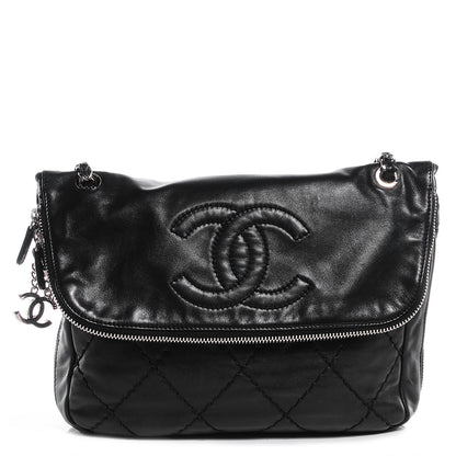 Chanel Calfskin Expandable Flap Black 1 of 7