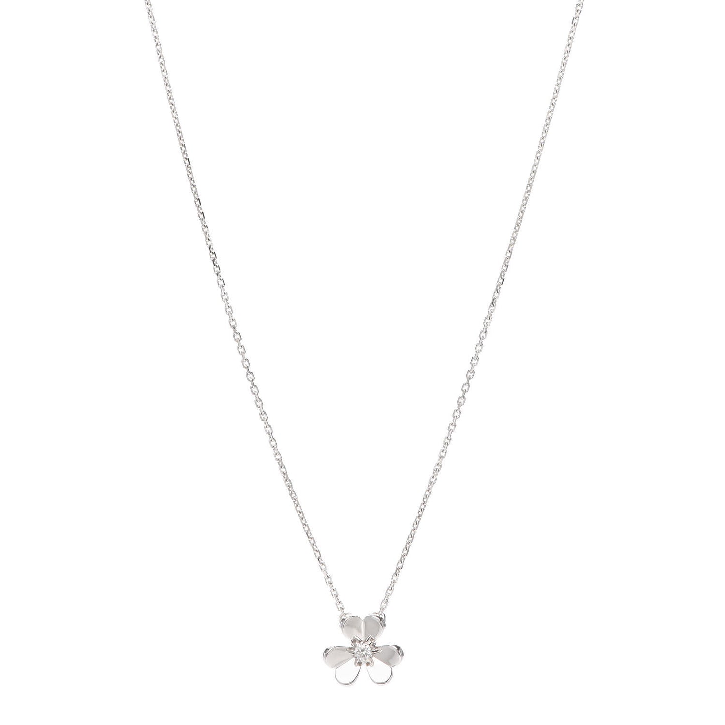 18K White Gold Diamond Mini Frivole Pendant Necklace