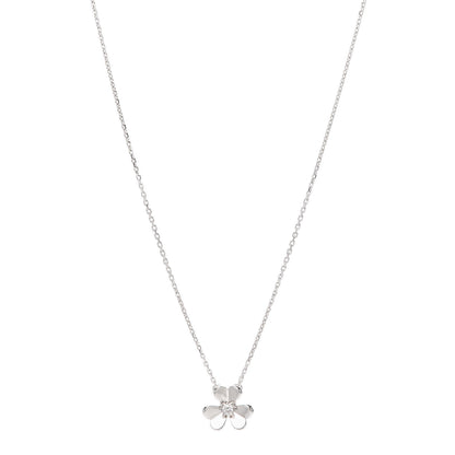 Van Cleef & Arpels 18K White Gold Diamond Mini Frivole Pendant Necklace 1 of 6