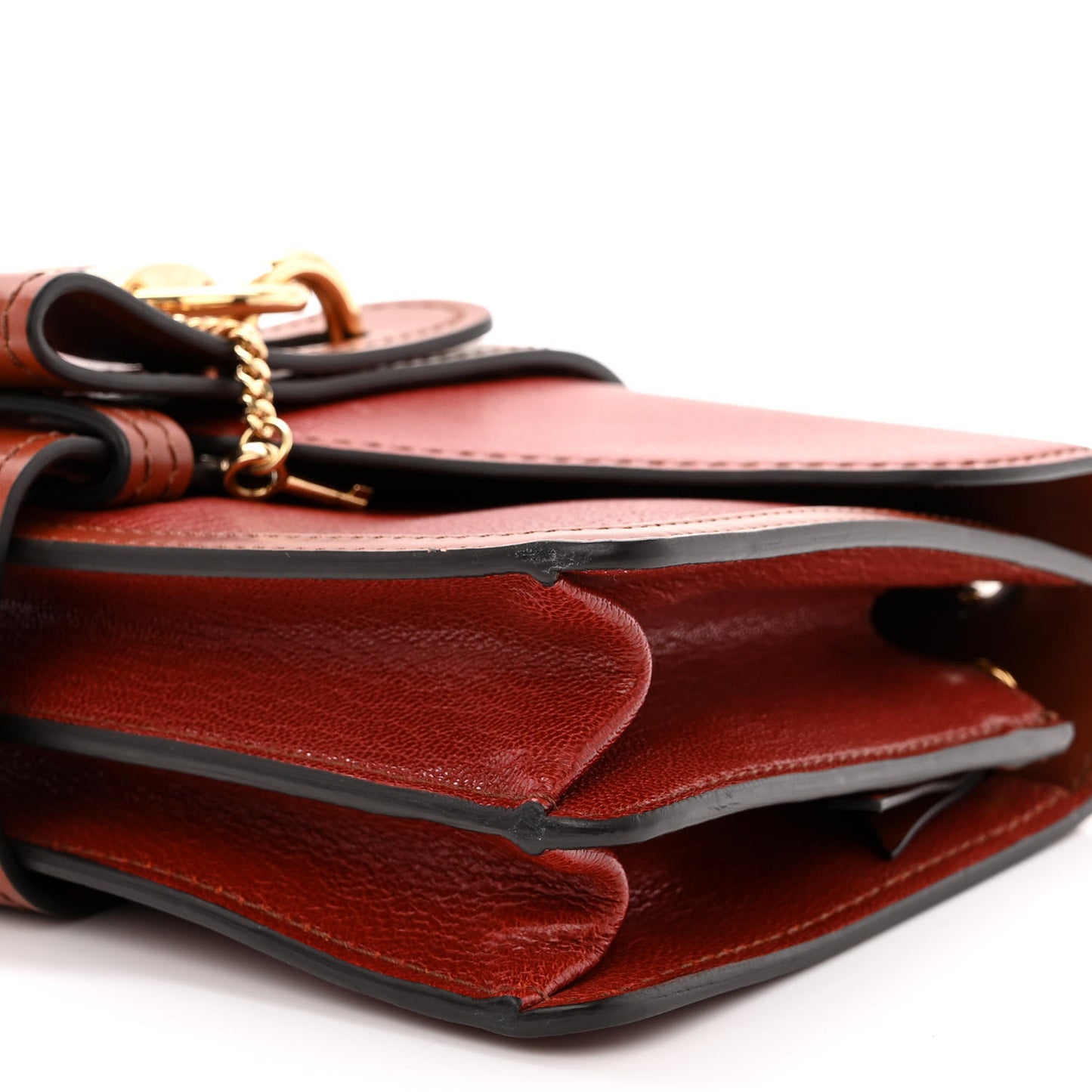 Shiny Goatskin Calfskin Aby Chain Shoulder Bag
