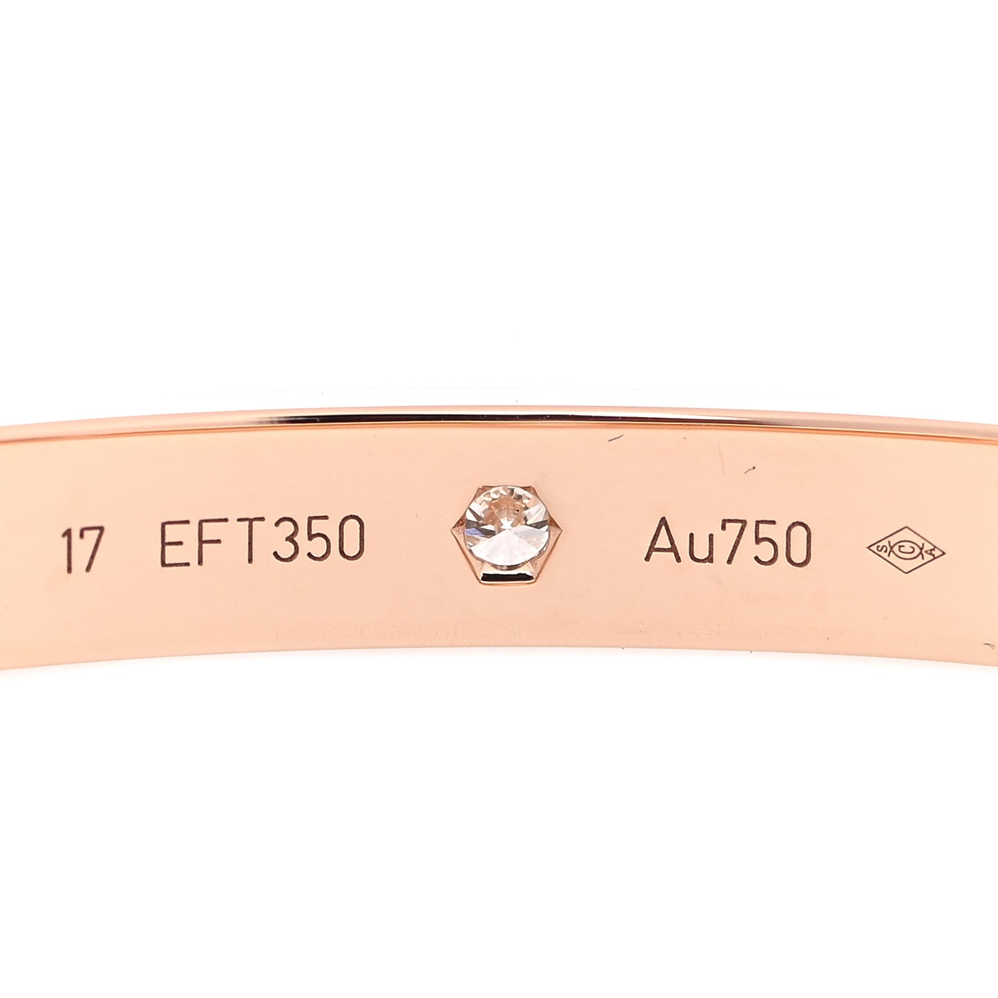 18K Pink Gold 10 Diamond LOVE Bracelet 17