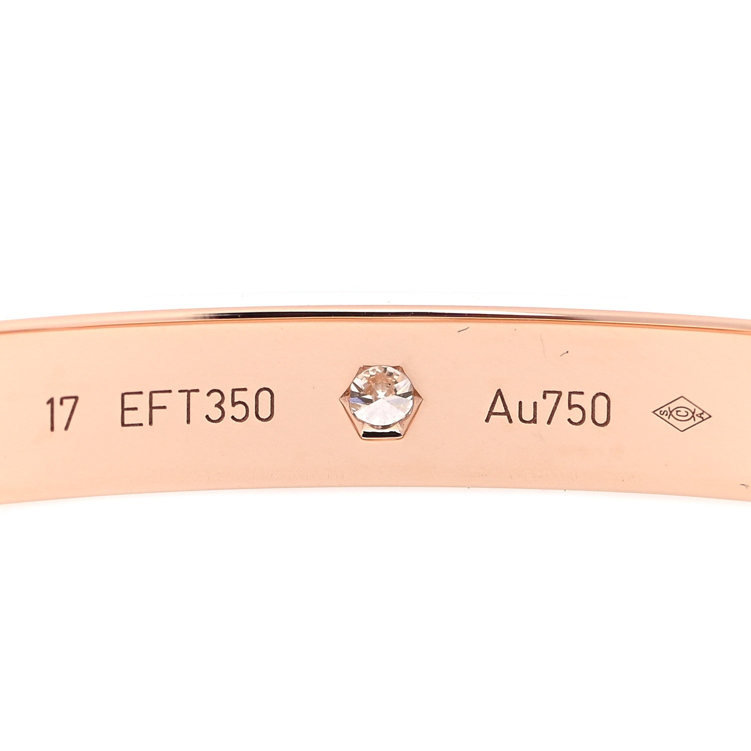 Cartier 18K Pink Gold 10 Diamond LOVE Bracelet 17 4 of 6