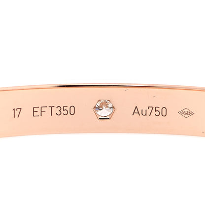 Cartier 18K Pink Gold 10 Diamond LOVE Bracelet 17 4 of 6