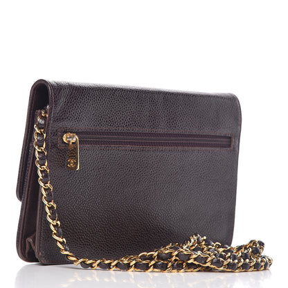 Chanel Caviar Timeless CC Wallet On Chain WOC Burgundy 3 of 14