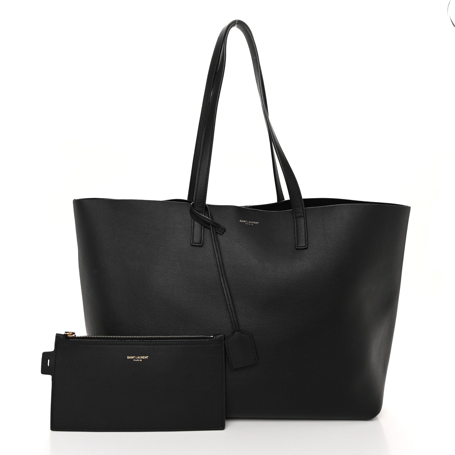 Saint Laurent Calfskin Large Shopping Tote Black 3 of 12