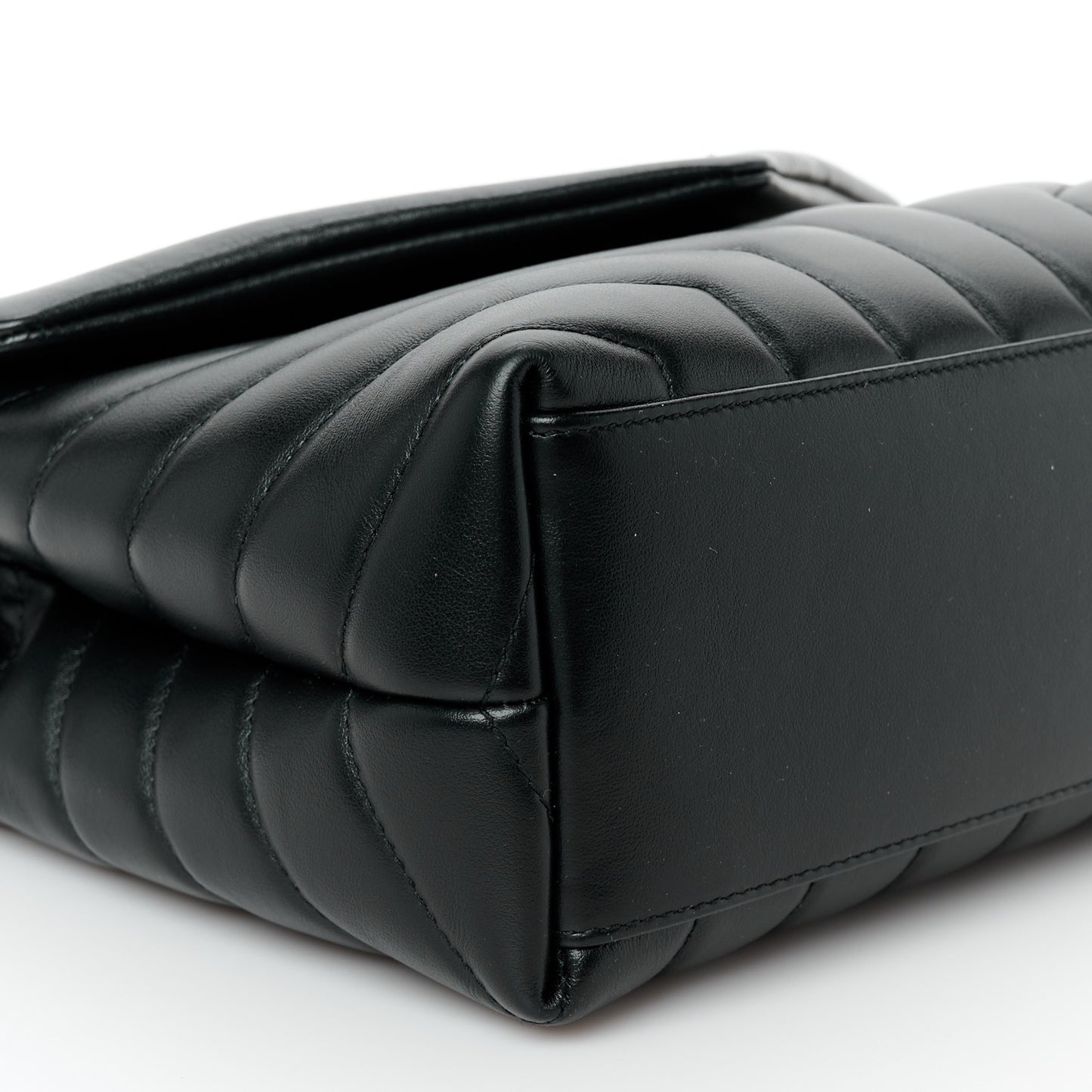 Calfskin Y Quilted Monogram Small Loulou Chain Satchel Black