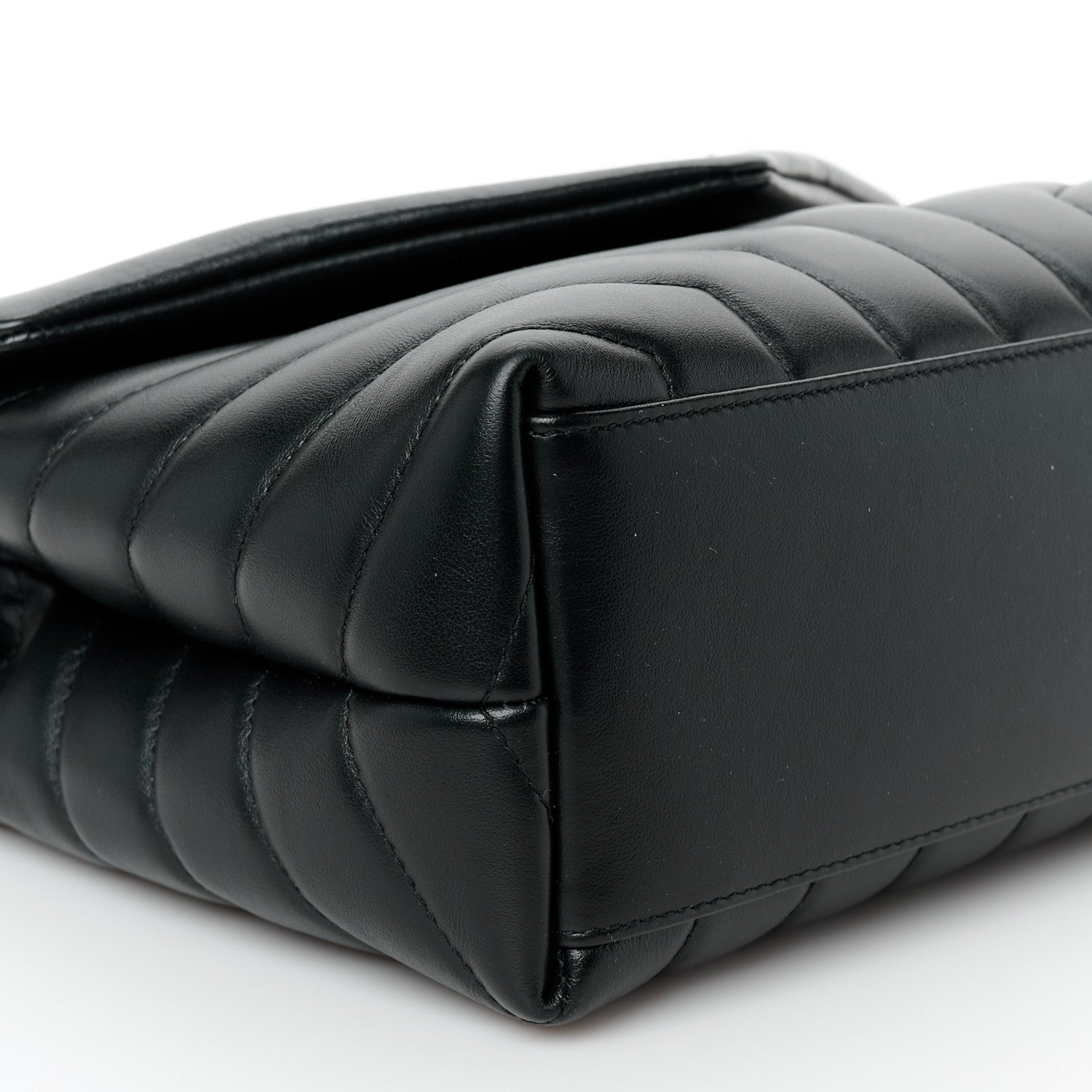 Saint Laurent Calfskin Y Quilted Monogram Small Loulou Chain Satchel Black 10 of 11