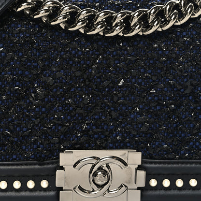 Chanel Calfskin Pearl Tweed Small Boy Flap Black 8 of 12
