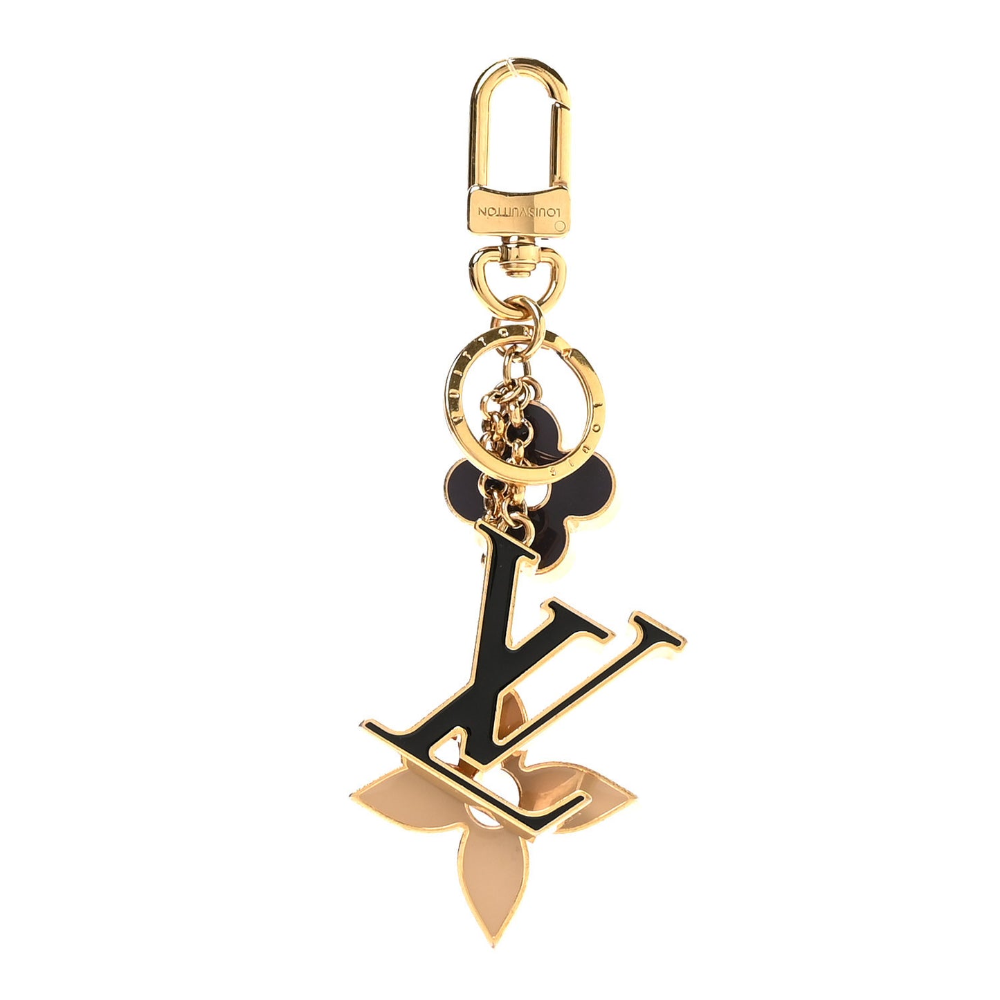 Metal Enamel Fleur De Monogram Bag Charm