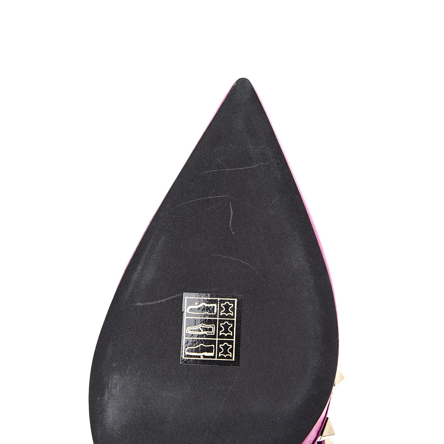 Metallic Pebbled Calfskin Rockstud Ankle Strap Pumps 40.5 Peony