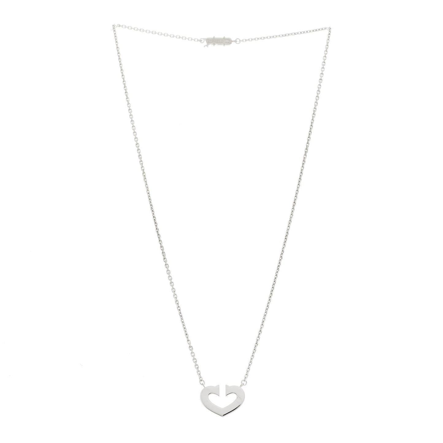 18K White Gold Medium Hearts and Symbols Necklace