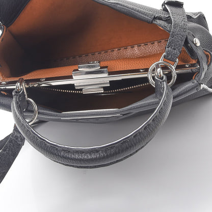 Fendi Cuoio Romano Selleria Bi-Color Medium Peekaboo Iconic Satchel Black Mou 7 of 10