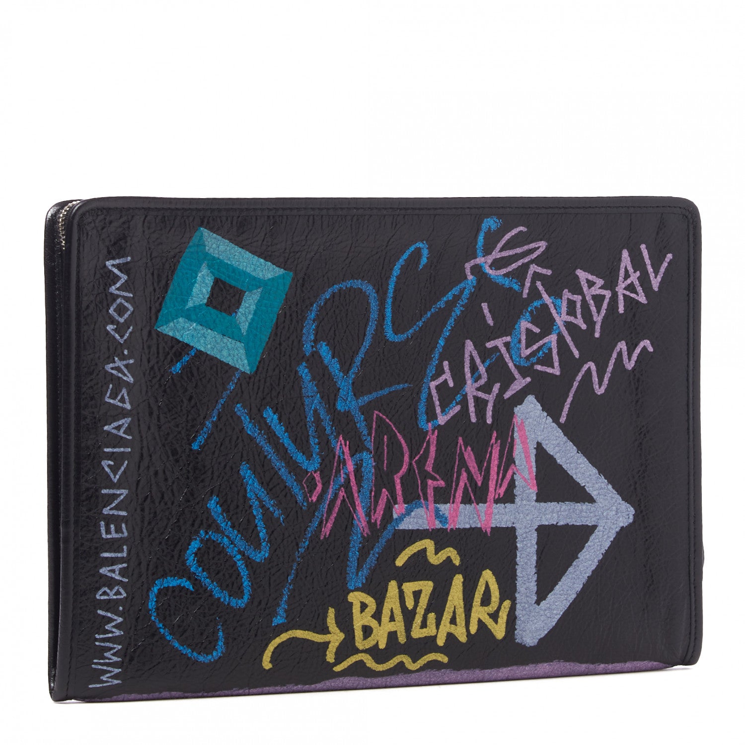 Balenciaga Agneau Arena Graffiti All Over Bazar Pouch Black Multicolor 2 of 8