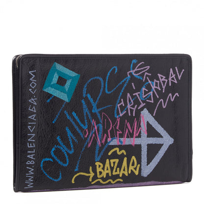 Balenciaga Agneau Arena Graffiti All Over Bazar Pouch Black Multicolor 2 of 8