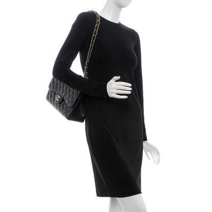 Chanel Caviar Quilted Jumbo Double Flap Black 3 of 13