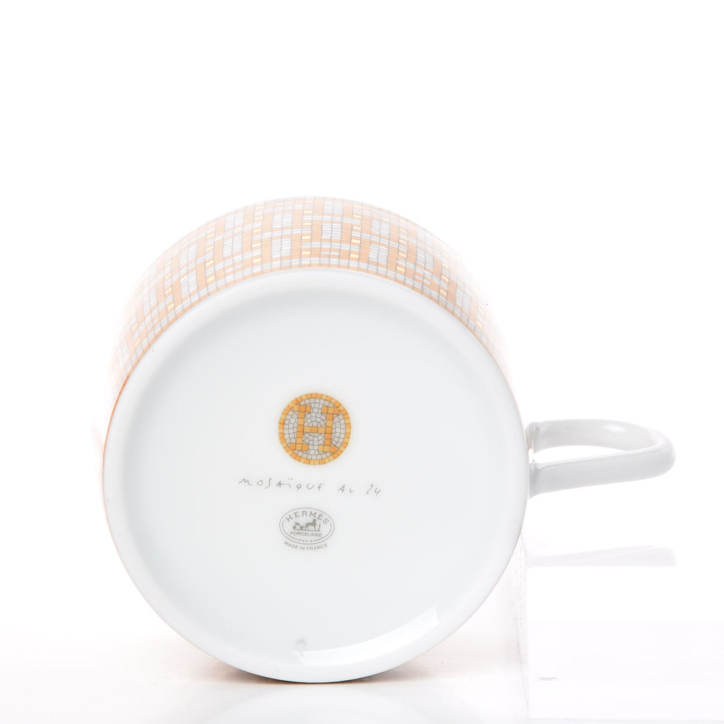 Porcelain Mosaique Au 24 Gold Tea Cup And Saucer Set Of 2