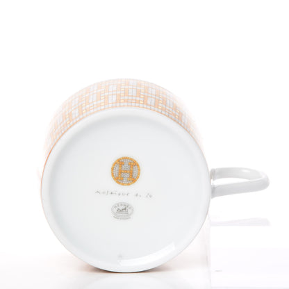 Hermes Porcelain Mosaique Au 24 Gold Tea Cup And Saucer Set Of 2 5 of 10