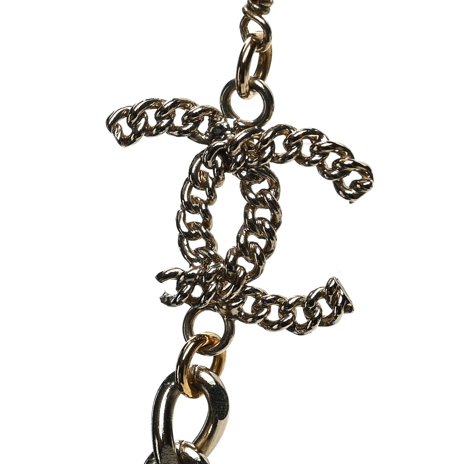Chanel Pearl Crystal CC Heart Multi Strand Necklace Gold 5 of 5
