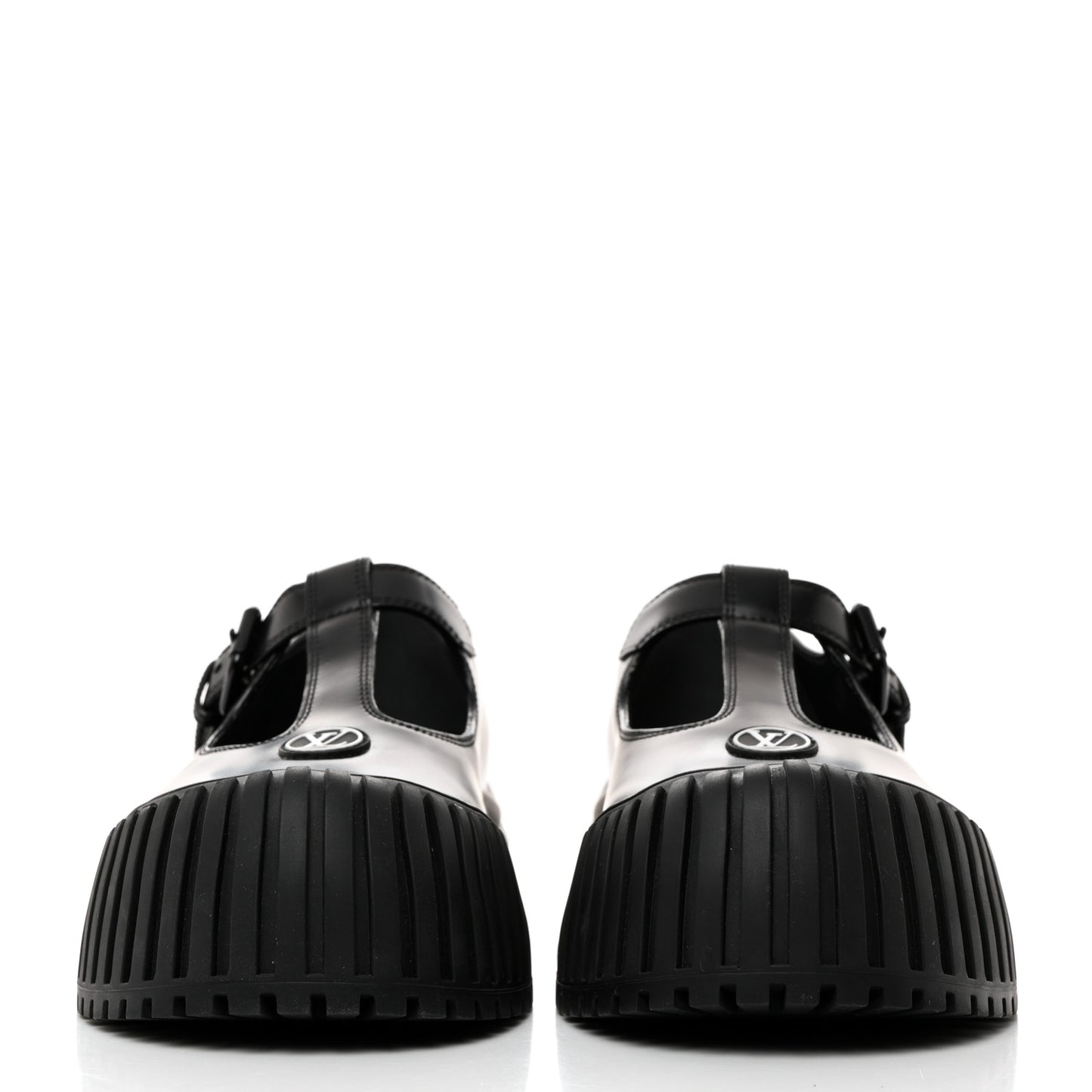 Glazed Calfskin Record Mary Jane 40 Black