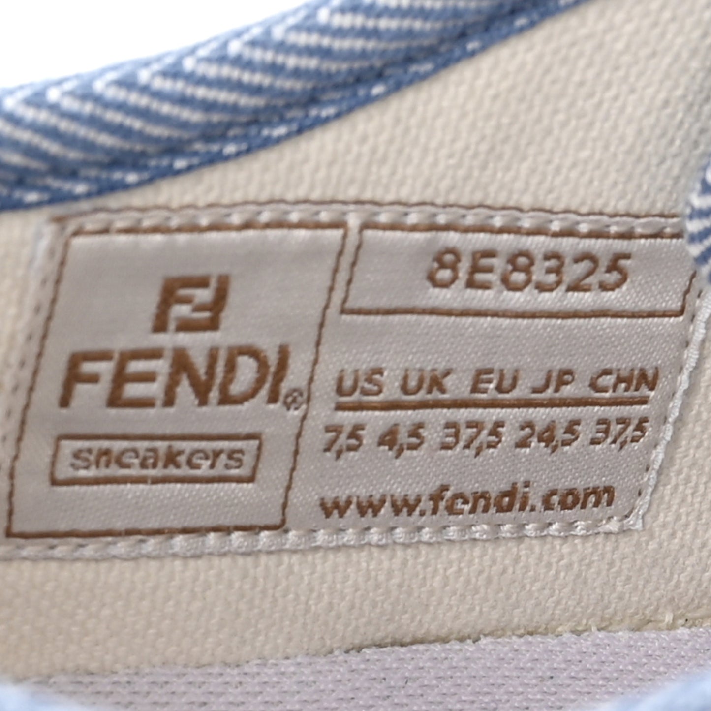 Denim Jacquard FF Matelasse Womens Domino Low Top Sneakers 37.5 Blue Navy