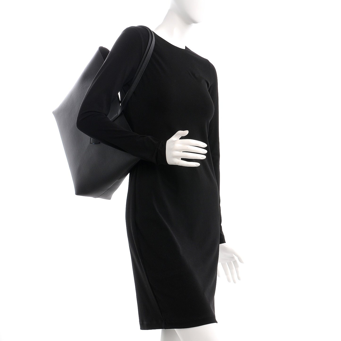 Calfskin Large Shopping Tote Black