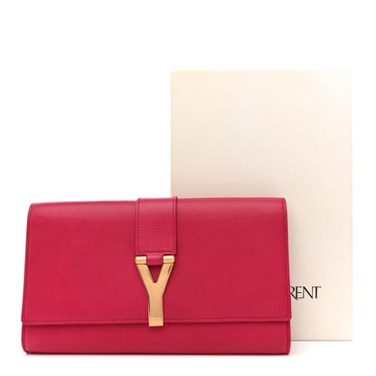 Saint Laurent Calfskin Classic Y Ligne Clutch Fuchsia 11 of 11
