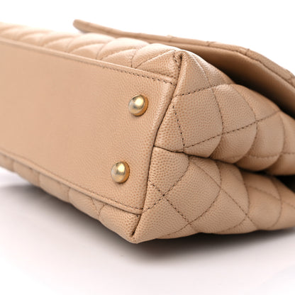 Chanel Caviar Quilted Mini Coco Handle Flap Beige 9 of 9
