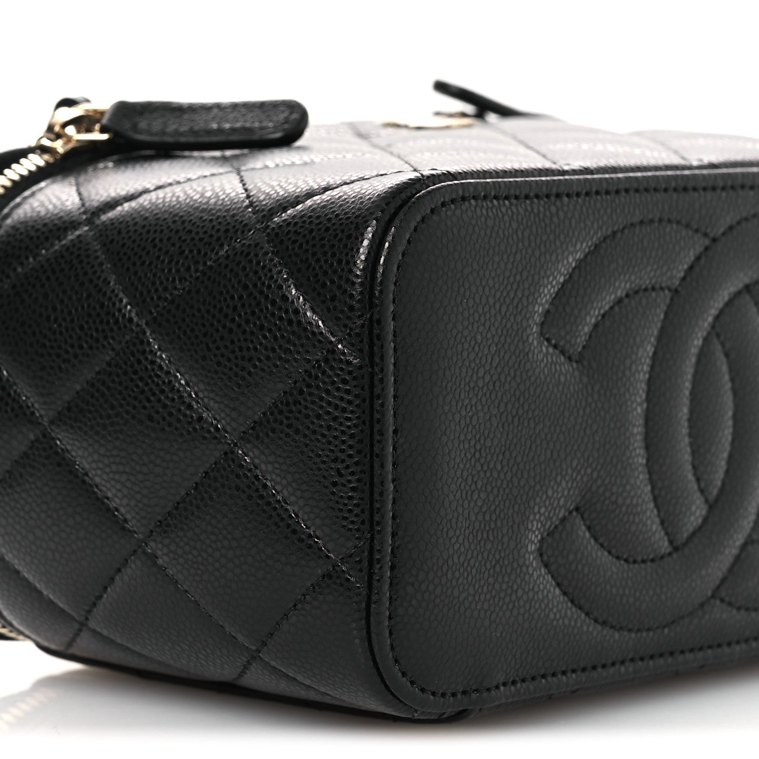 Chanel Caviar Quilted Small Vanity Case With Chain Black Black 9 of 14